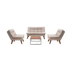 VENECIA - Sala Toulouse en Tela Beige con Mesa de Centro_.