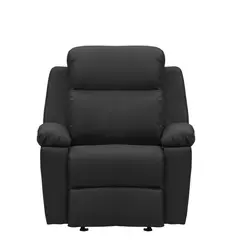 ELITE LIVING - SILLA RECLINABLE MARSELLA 1P MECEDORA CUERO SINTETICO NEGRO