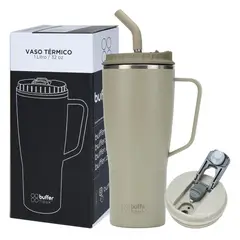 BUFFER FLASK - Vaso Mug Termico Agua Frio Calor 1 Lt Buffer Acero - Cafe-
