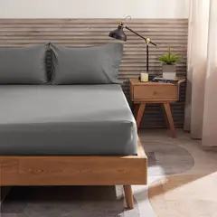 DISTRIHOGAR - Set Sábana Ajustable Más Fundas 400 hilos Algodón Queen