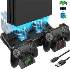 GENERICO - Base Refrigerante Carga Ps4 Porta Accesorios
