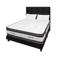 DORMILANDIA - Combo Colchón King Resortado Wonderful Dp + Base Cama Dividida + Cabecero + Almohadas