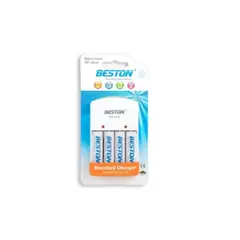 BESTON - Cargador + 4 Pilas 2700 Mah + 4 Pilas 2100 Mah Marca