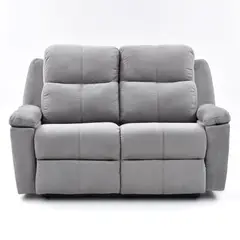 ELITE LIVING - SOFA RECLINABLE MARSELLA 2P ESTATICO MICROFIBRA GRIS CLARO