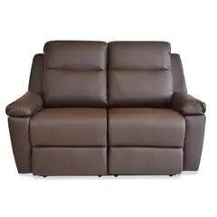 ELITE LIVING - SOFA RECLINABLE MARSELLA 2P ESTATICO CUERO SINTETICO CHOCOLATE