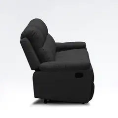 ELITE LIVING - SOFA RECLINABLE MARSELLA 3P ESTATICO CUERO SINTETICO NEGRO