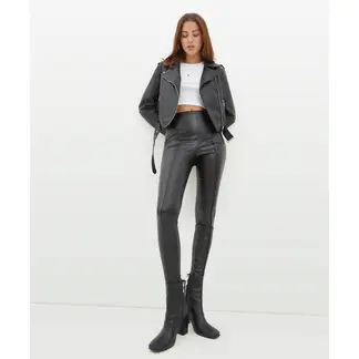 SEVEN SEVEN - Leggins En Pu Para Mujer Negro