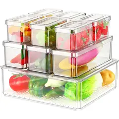 GENERICO - Juego De 10 Organizadores De Nevera Con Tapa