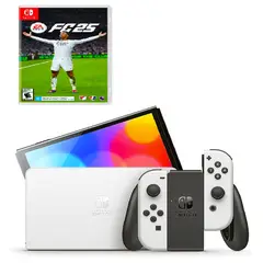 NINTENDO SWITCH - Consola Oled Blanca+Fc 25+Vidrio