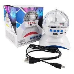 GENERICO - Esfera Proyector Luces Rgb Parlante Bluetooth Recargable Usb.