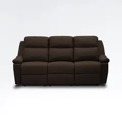 ELITE LIVING - SOFA RECLINABLE MARSELLA 3P ESTATICO CUERO SINTETICO CHOCOLATE