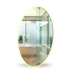 ALIK DISEÑO - Espejo Redondo Flotante Con Luz Led Cálida Táctil 90Cm