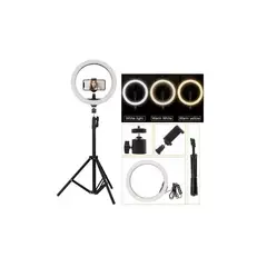 SKY - Aro De Luz 26 Cm Con Trípode 2mt Profesional 3 Climas De Luz