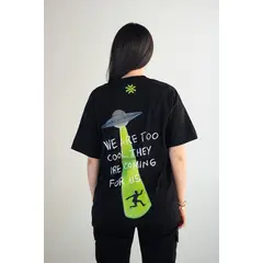 HAKISTORM - Camiseta oversized 100% algodón T-shirt UFO Blck