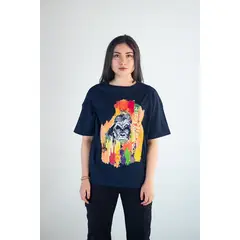 HAKISTORM - Camiseta oversized 100% algodón T-shirt Kong Navy
