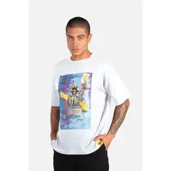 HAKISTORM - Camiseta oversized 100% algodón T-shirt King White