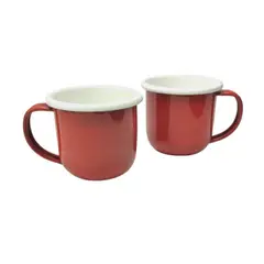 MACUIRA - Set 2 Mugs 330ml en Peltre Rojo