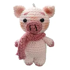 VANIDADES COLLECTIONS - Cerdito Muñeco Amigurumi Llavero Amigurumi Cerdito