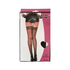 GENERICO - Media velada liguero negro talla única con encaje
