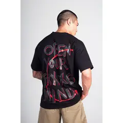HAKISTORM - Camiseta oversized 100% algodón T-shirt Open Your Fxxg Mind