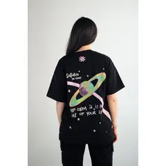 HAKISTORM - Camiseta oversized 100% algodón T-shirt Saturn