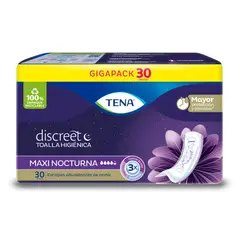 TENA - Toallas Higienicas Discreet Maxi Nocturnas X 30Und