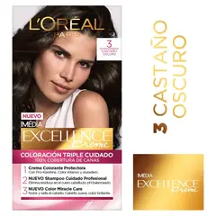 LOREAL PARIS - Tinte Excellence 3 Castano Oscuro