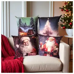 HOGARETO - Cojines De Navidad Set X 4 Incluye Relleno y Funda Con Cierre 570