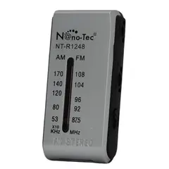 GENERICO - Mini Radio Fm Conector 35mm Auriculares Pilas Aa Portátil