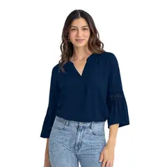 LEONISA - Blusa con volumen en mangas