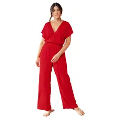 LEONISA - Enterizo de pantalón largo y manga corta
