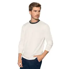 LEO - Camiseta manga larga cuello tejido
