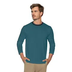 LEO - Camiseta manga larga cuello tejido