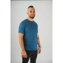 MANPOTSHERD - Camiseta Básica Hombre Azul Petroleo