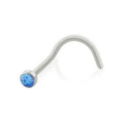 AGHA JEWELRY - Titanio Piercing Nostril Curvo con Opal para Nariz