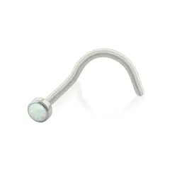 AGHA JEWELRY - Titanio Piercing Nostril Curvo con Opal para Nariz