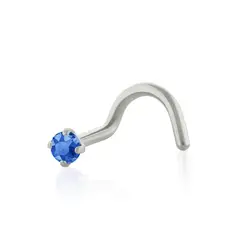 AGHA JEWELRY - Titanio Piercing Nostril Curvo Prong set con CZ para Nariz