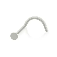 AGHA JEWELRY - Titanio Piercing Nostril Curvo con Disco Plano para Nostril