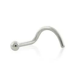 AGHA JEWELRY - Titanio Piercing Nostril Curvo con Media Bola para Nostril