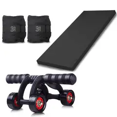 LAVEF - COLCHONETA YOGA + RUEDA ABDOMINAL Y PESAS 3k