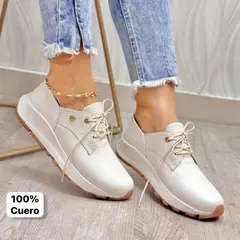 EVEGONZ - ZAPATO CASUAL OXFORD PARA MUJER EN CUERO