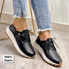 EVEGONZ - ZAPATOS NEGROS EN CUERO COMODOS PARA MUJER