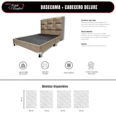 ESTILO Y CONFORT - Basecama con cabecero Deluxe Cocoa 160 Queen