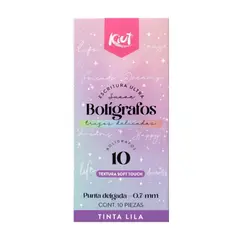 KIUT - Bolígrafo Retráctil Morado Lila x10