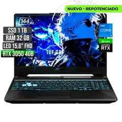 ASUS - TUF INTEL CORE I5-12500H RTX 3050 4GB SSD 1TB RAM 32GB LED 15,6 FHD 144Hz