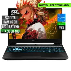 ASUS - TUF INTEL CORE I5-12500H RTX 3050 4GB SSD 1TB RAM 16GB LED 15,6 FHD 144Hz