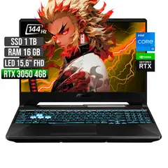 ASUS - TUF INTEL CORE I5-12500H RTX 3050 4GB SSD 1TB RAM 16GB LED 15,6 FHD 144Hz