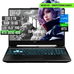 ASUS - TUF INTEL CORE I5-12500H RTX 3050 4GB SSD 2TB RAM 16GB LED 15,6 FHD 144Hz