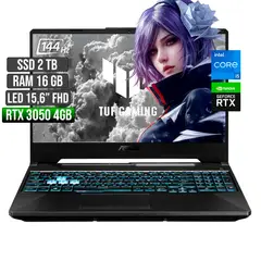 ASUS - TUF INTEL CORE I5-12500H RTX 3050 4GB SSD 2TB RAM 16GB LED 15,6 FHD 144Hz