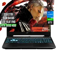 ASUS - TUF INTEL CORE I5-12500H RTX 3050 4GB SSD 2TB RAM 64GB LED 15,6 FHD 144Hz